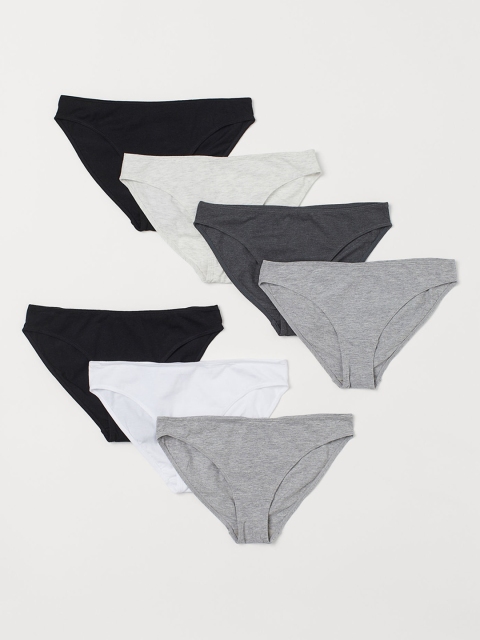 

H&M Women 7-Pack Cotton Bikini Briefs, Black