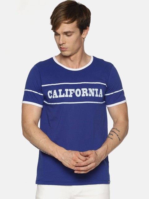 

IMPACKT Men Blue Printed Round Neck T-shirt
