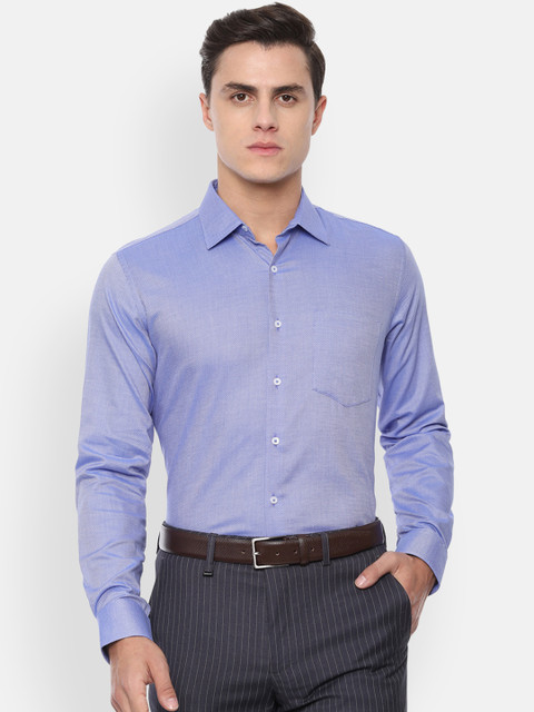 

Van Heusen Men Blue Slim Fit Self Design Formal Shirt