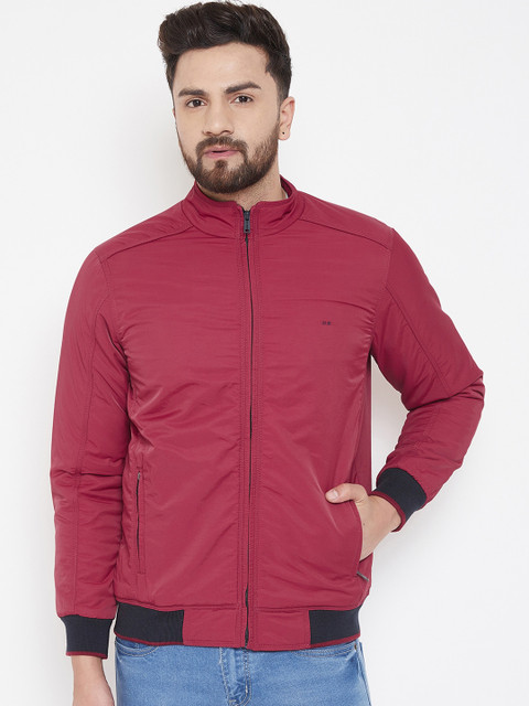

Okane Men Maroon Colourblocked Padded Jacket