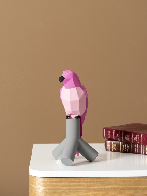 

THEDECORKART Pink & Grey The Decor Kart Robin Geometric Bird Showpiece