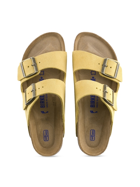 

Birkenstock Unisex Yellow Arizona Suede Leather Narrow Width Sandals