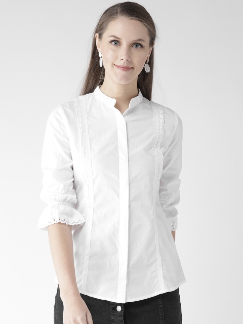 

Xpose Women White Regular Fit Solid Casual Shirt