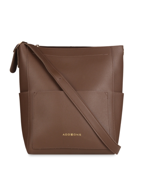 

Addons Coffee Brown Solid Sling Bag