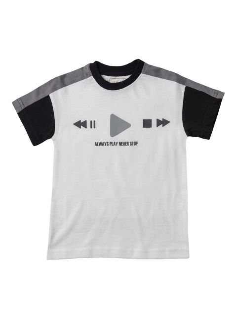 

Kid Studio Boys Off-White Printed Round Neck T-shirt