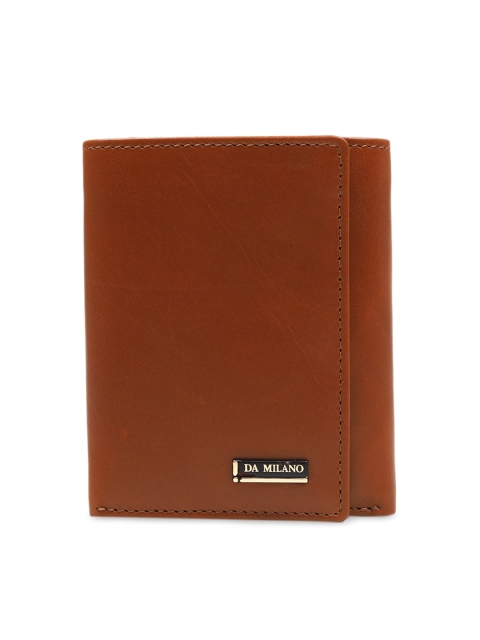 

Da Milano Men Brown Solid Leather Three Fold Wallet