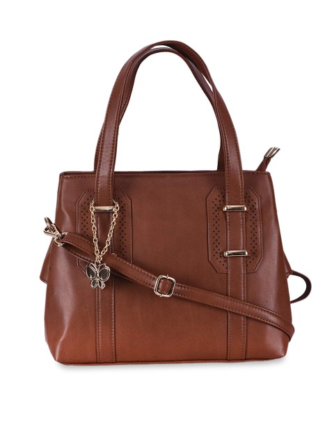 

Butterflies Brown Solid Handheld Bag