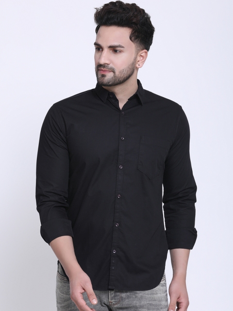 

Crosscreek Men Black Slim Fit Solid Casual Shirt
