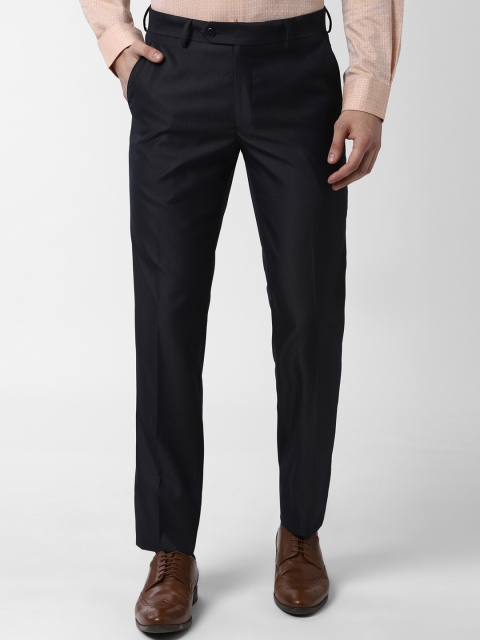 

Peter England Men Black Slim Fit Solid Formal Trousers