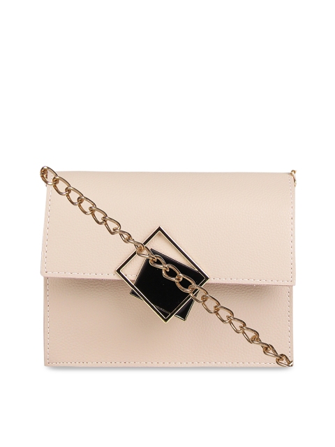 Addons Beige Solid Sling Bag