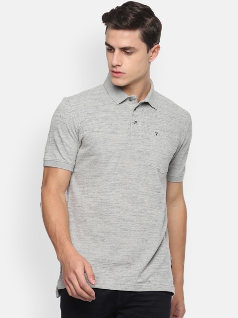 

Van Heusen Sport Men Grey Solid Polo Collar Pure Cotton T-shirt