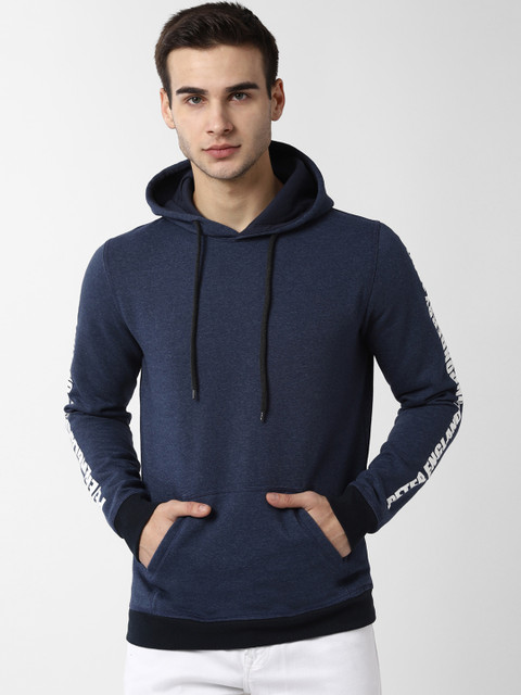 

Peter England Casuals Men Navy Blue Solid Hooded Sweatshirt