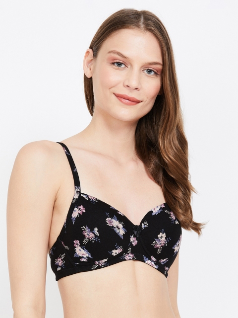 

Ginger by Lifestyle Black Printed Non-Wired Lightly Padded Everyday Bra 8903742179114