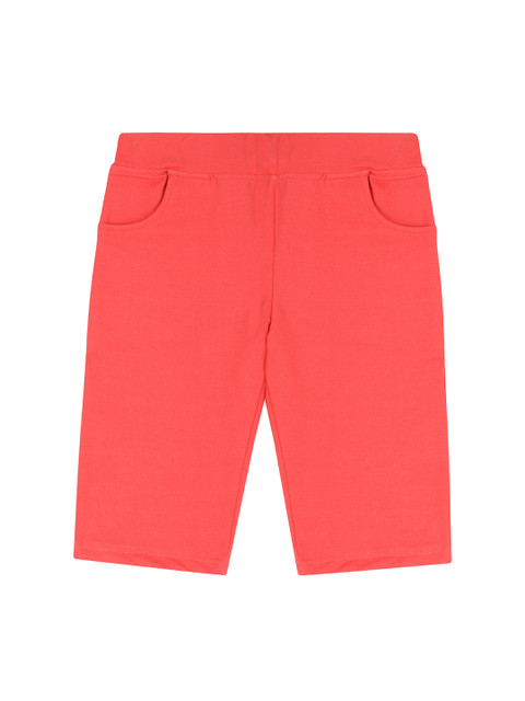 

Punkster Girls Coral-Coloured Solid Three-Fourth Treggings