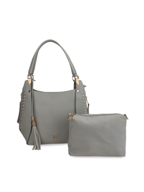 

Kazo Grey Solid Handheld Bag With Pouch