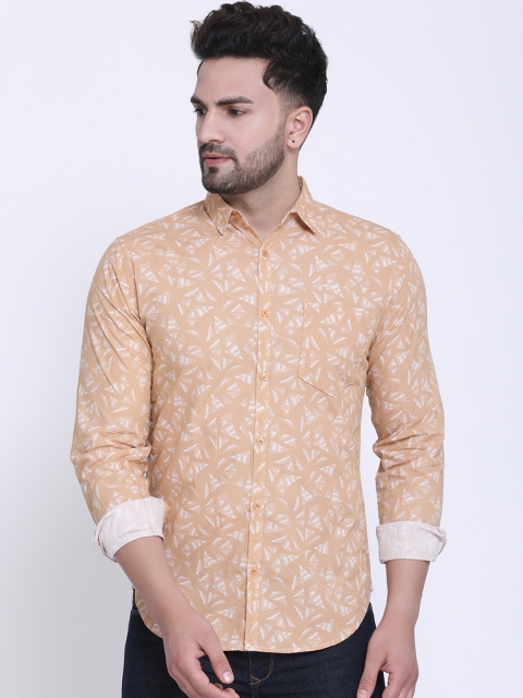 

Crosscreek Men Beige & White Slim Fit Printed Casual Shirt