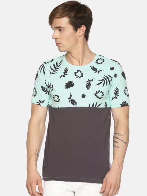 

IMPACKT Men Teal Blue & Brown Printed Round Neck T-shirt