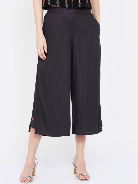 

Colour Me by Melange Women Charcoal Regular Fit Solid Culottes