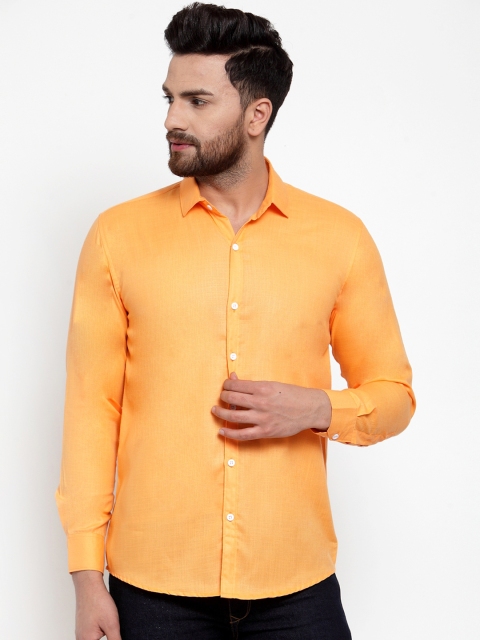 

JAINISH Men Orange Regular Fit Solid Casual Shirt