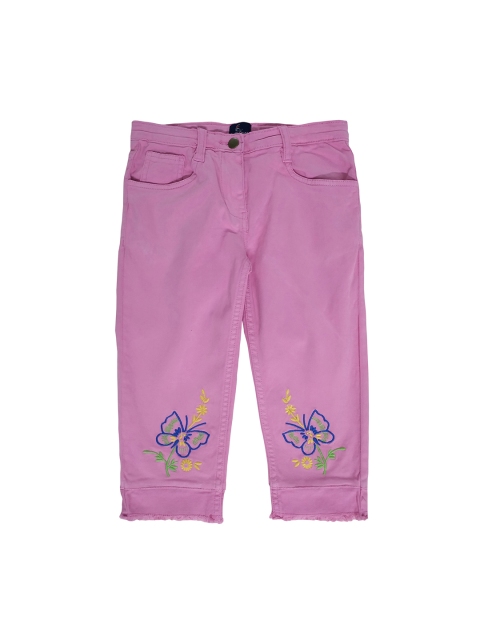 

KiddoPanti Girls Pink Regular Fit Mid-Rise Clean Look Jeans