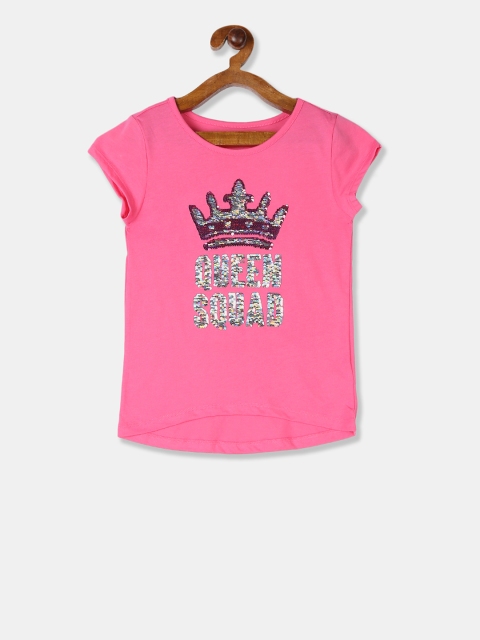 

The Childrens Place Girls Pink Embellished Top