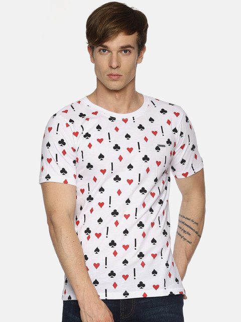 

IMPACKT Men White & Black Printed Round Neck T-shirt