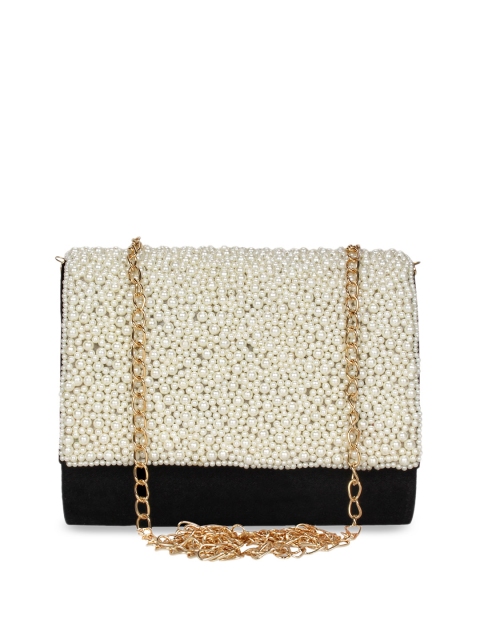 

Anekaant Black & White Embellished Embellished Clutch