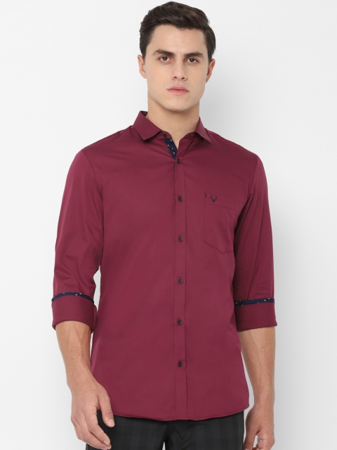 

Allen Solly Men Maroon Slim Fit Solid Casual Shirt