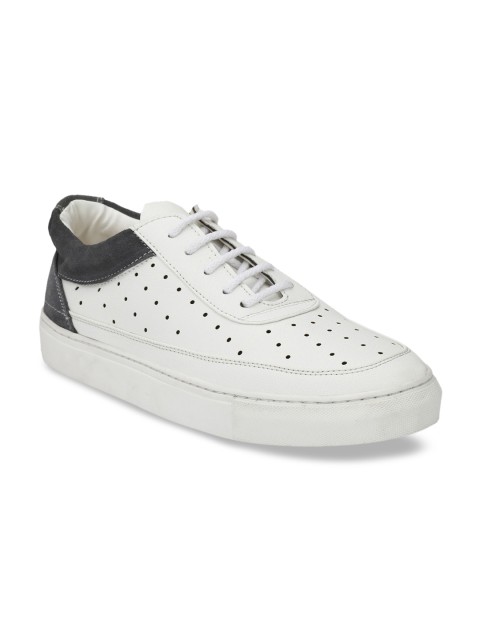 

Guava Men White & Grey Perforated Sneakers