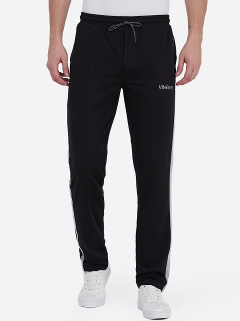 

VINENZIA Men Black Solid Slim-Fit Track Pants