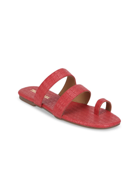 

Truffle Collection Women Red Textured One Toe Flats