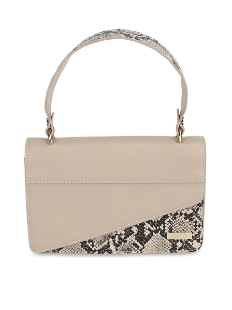 

Kazo Beige Textured Satchel bag