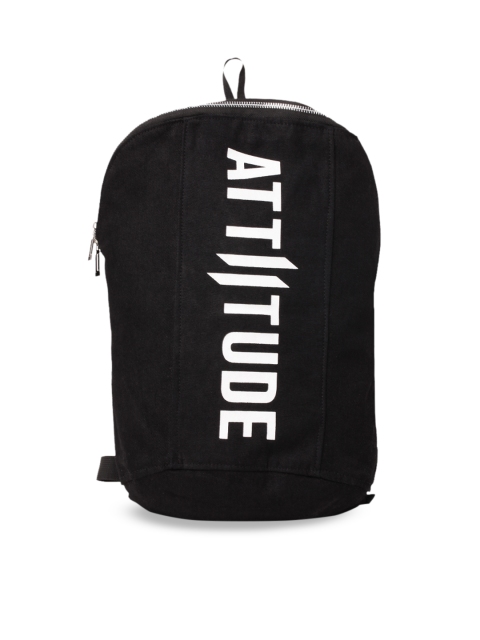 

ATTIITUDE Men Black Brand Logo Backpack