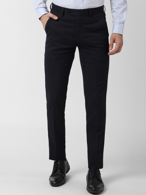 

Peter England Men Navy Blue Slim Fit Solid Formal Trousers