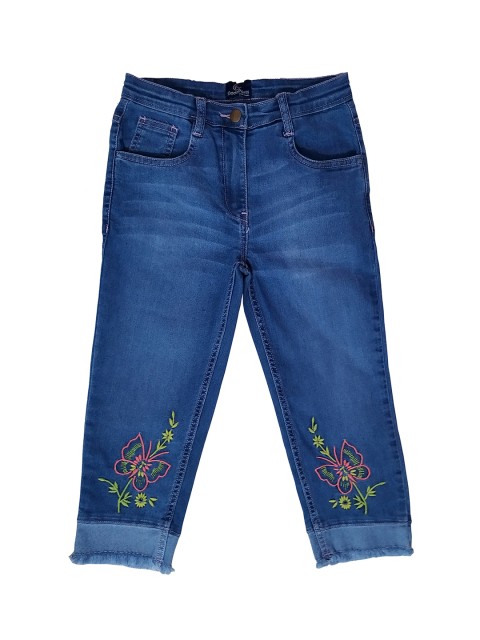

KiddoPanti Girls Blue Regular Fit Mid-Rise Clean Look Jeans