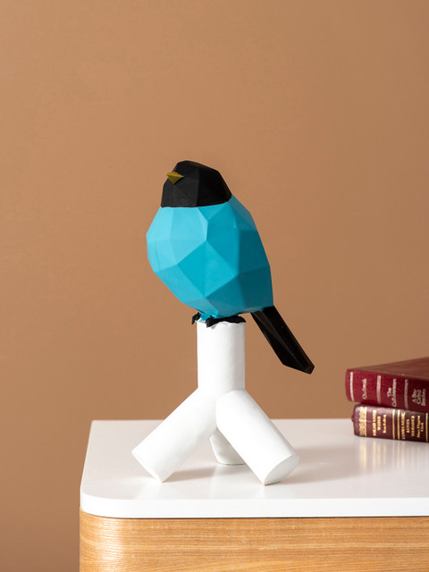 

THEDECORKART Blue & Black Goldfinch Abstract Bird Showpiece