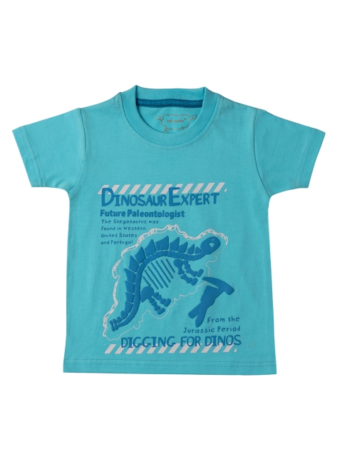 

Kid Studio Boys Turquoise Blue Printed Round Neck T-shirt