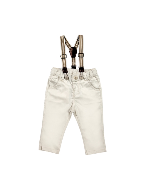 

Chicco Boys Beige Regular Fit Solid Regular Trousers with Suspenders