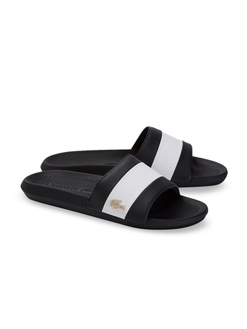 

Lacoste Men Black & White Colourblocked Sliders