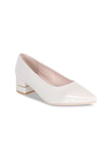 

Sherrif Shoes Women Cream-Coloured Solid Pumps
