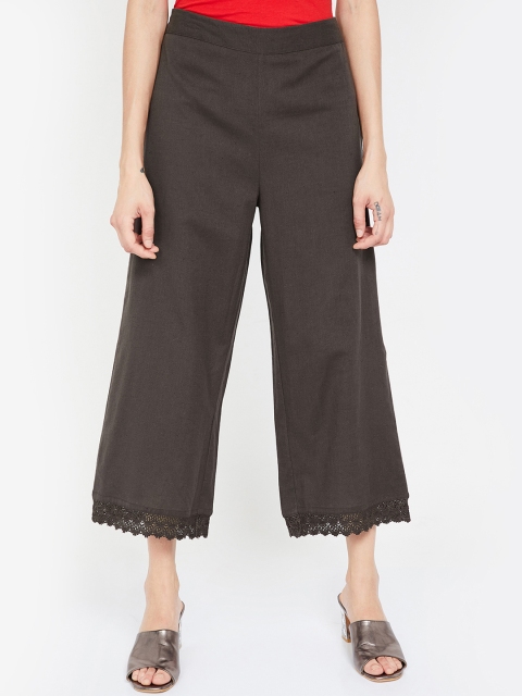 

Melange by Lifestyle Women Brown Regular Fit Solid Parallel Trousers