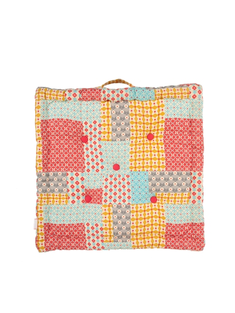 

Chumbak Red & Blue Printed Cosy Weaves Floor Cushion