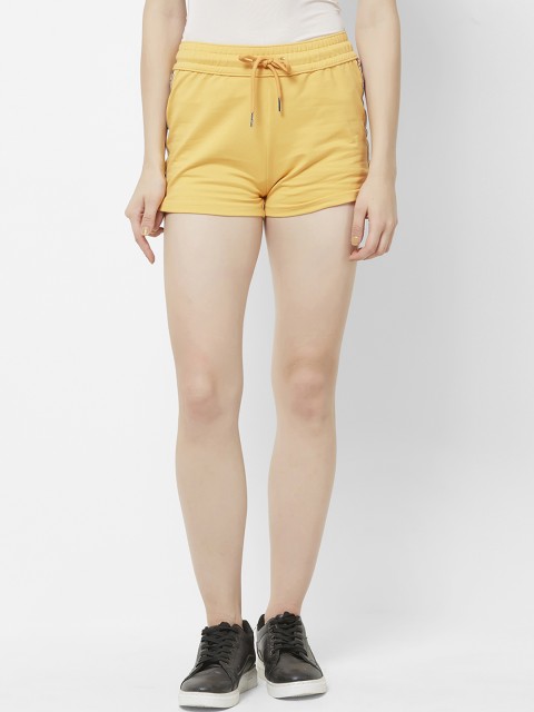 

bebe Women Yellow Solid Regular Fit Sports Shorts