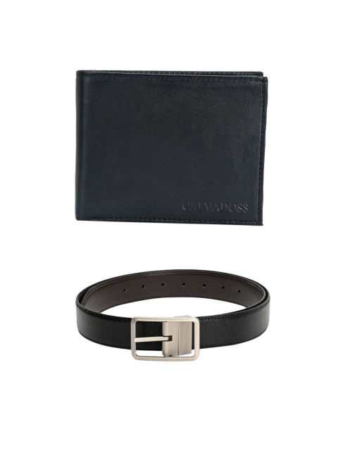 

Calvadoss Men Black Premium Belt and Wallet Accessory Gift Set