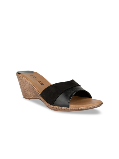 

SOLES Women Black Solid Wedges