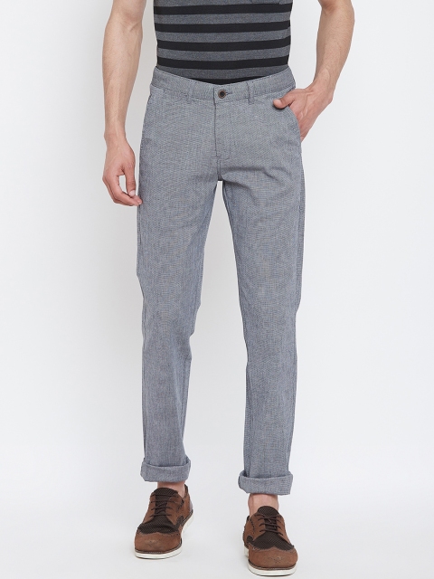 

Octave Men Black & White Regular Fit Solid Regular Trousers