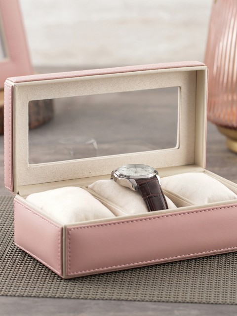 

Pure Home and Living Pink & Cream 3 Part Watch Organiser