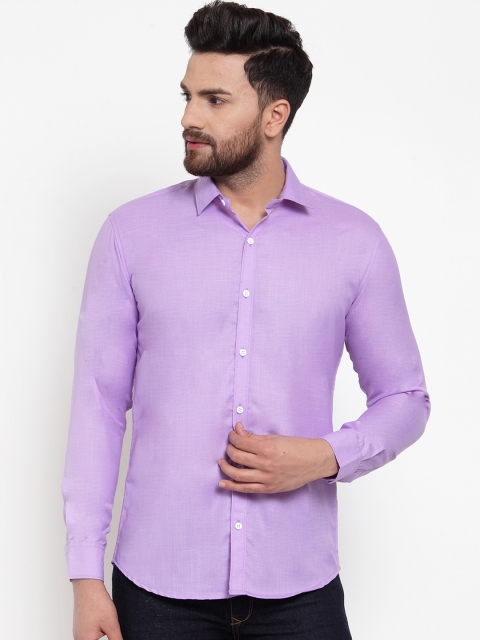 JAINISH Men Purple Regular Fit Solid Casual Shirt