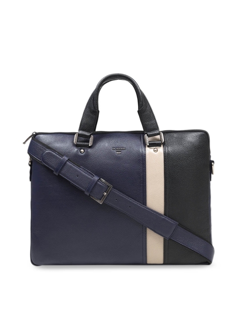 

Da Milano Men Blue & Black Colourblocked Laptop Bag