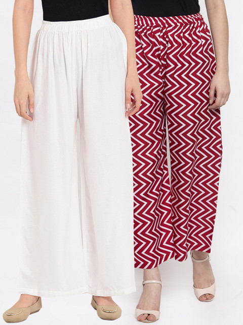 

TAG 7 Women Set of 2 Wide Leg Palazzos, Red